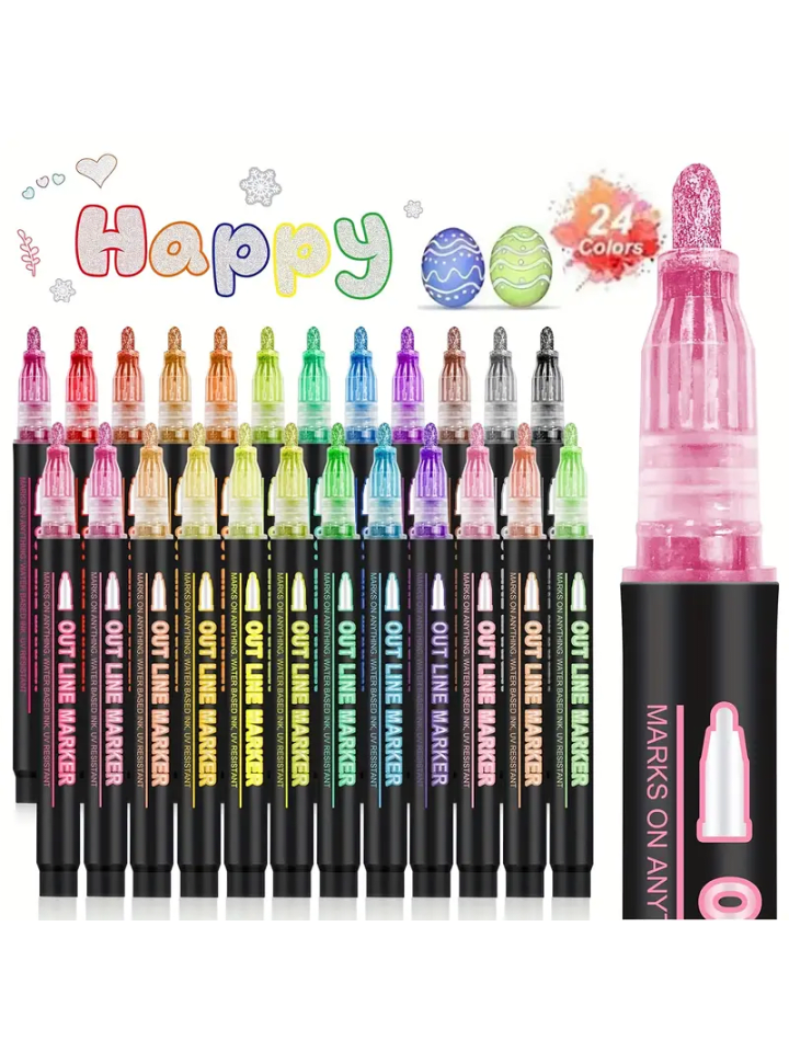 Outline Marker Set 24 Farben metallisch