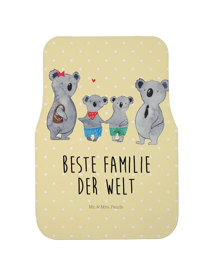 Fußmatte Auto Koala Familie zwei mit Spruch in Gelb Pastell