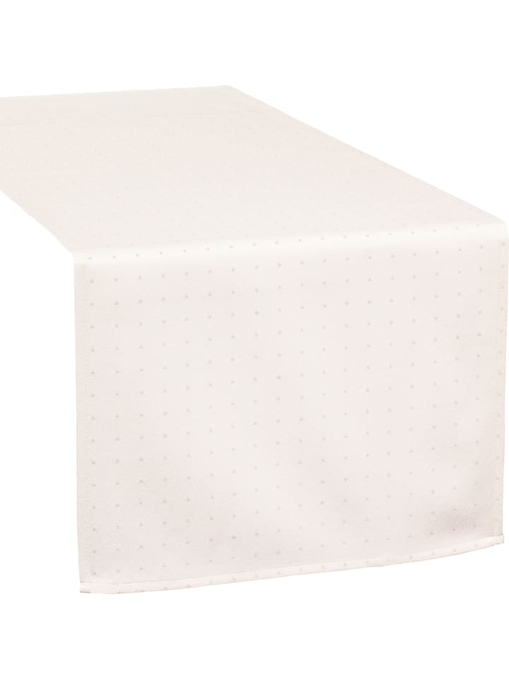Jacquard, Baumwollmischung, Gewebt Tischläufer Alcona in creme