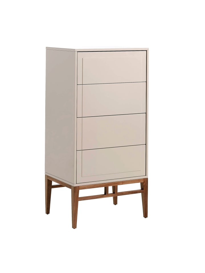 Chiffonier 7036 in Walnuss / Grau – (B)60 x (H)120 x (T)45 cm