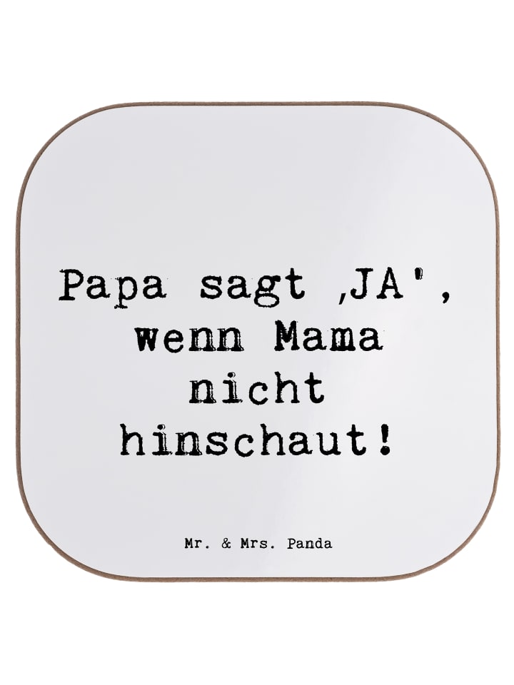 Untersetzer Vater Geheimhaltung mit Spruch in Weiß