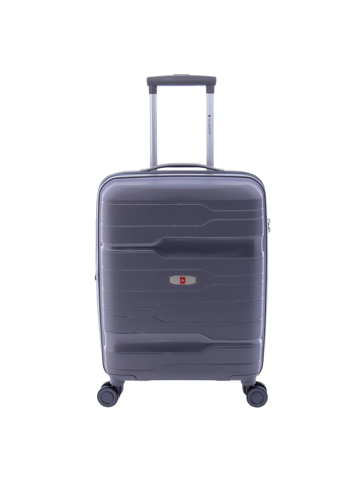 3800 4 Rollen Kabinentrolley 55 cm mit Dehnfalte grey