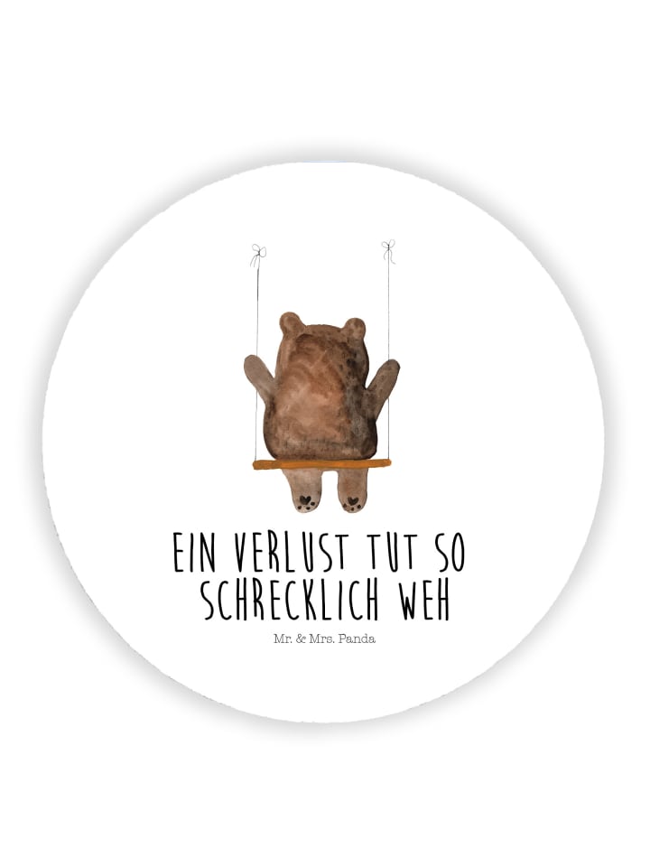 Magnet Bär Schaukel mit Spruch in Weiß