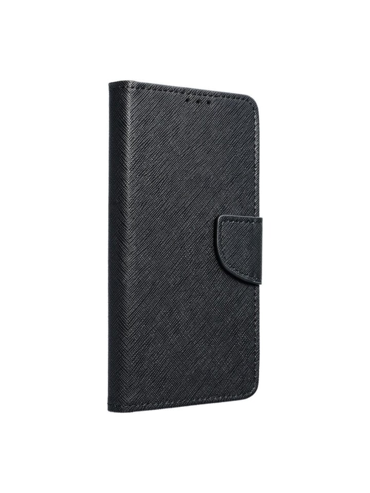 Fancy Buch Holster Tasche kompatibel mit Motorola One Action Schwarz in Schwarz
