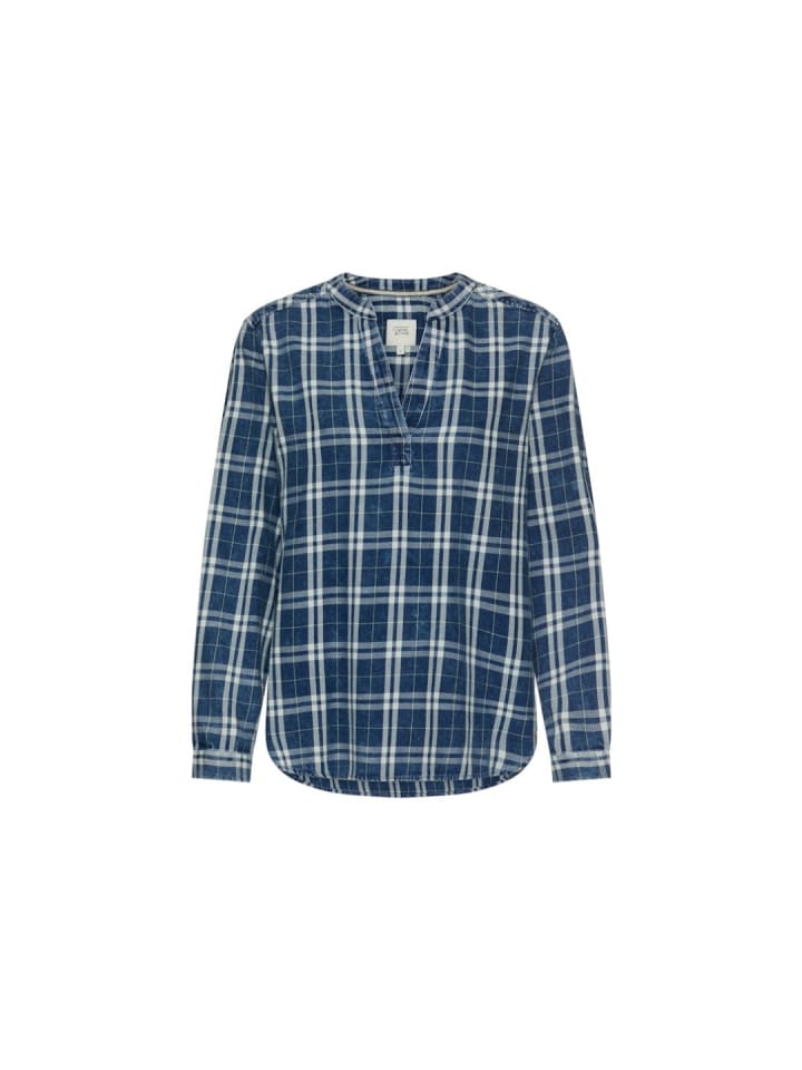 Langarmbluse in indigo