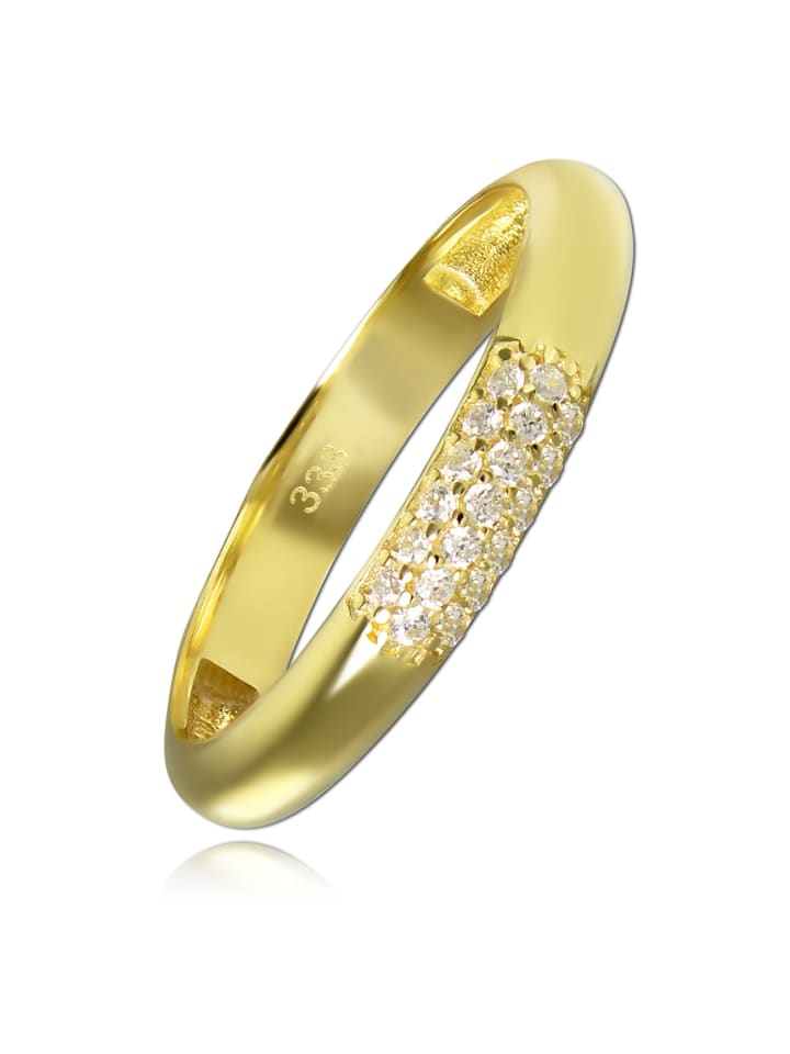 Ring Gold 333 Gelbgold - 8 Karat 3 reihig Zirkonia Größe 60 (19,1)