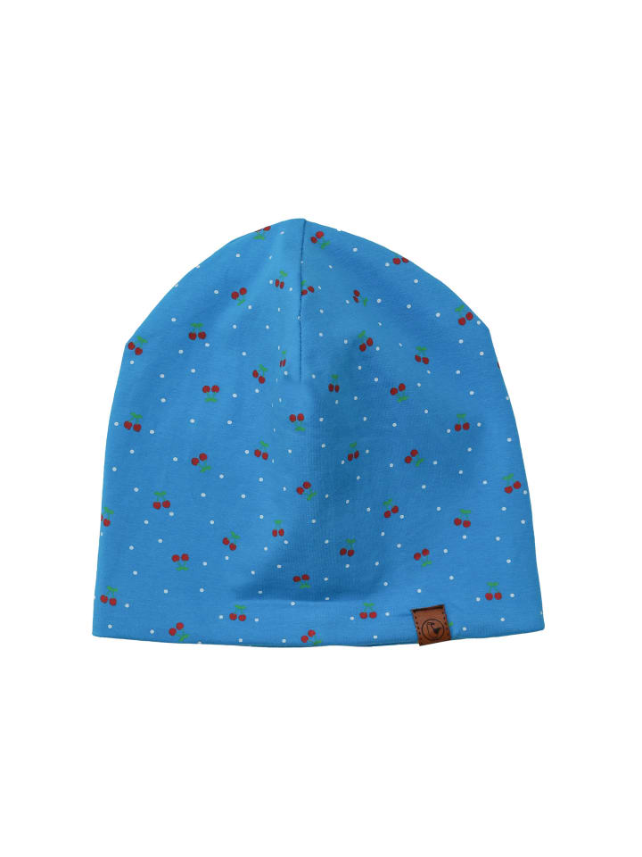 Kinder Beanie "Kirschen" in türkis