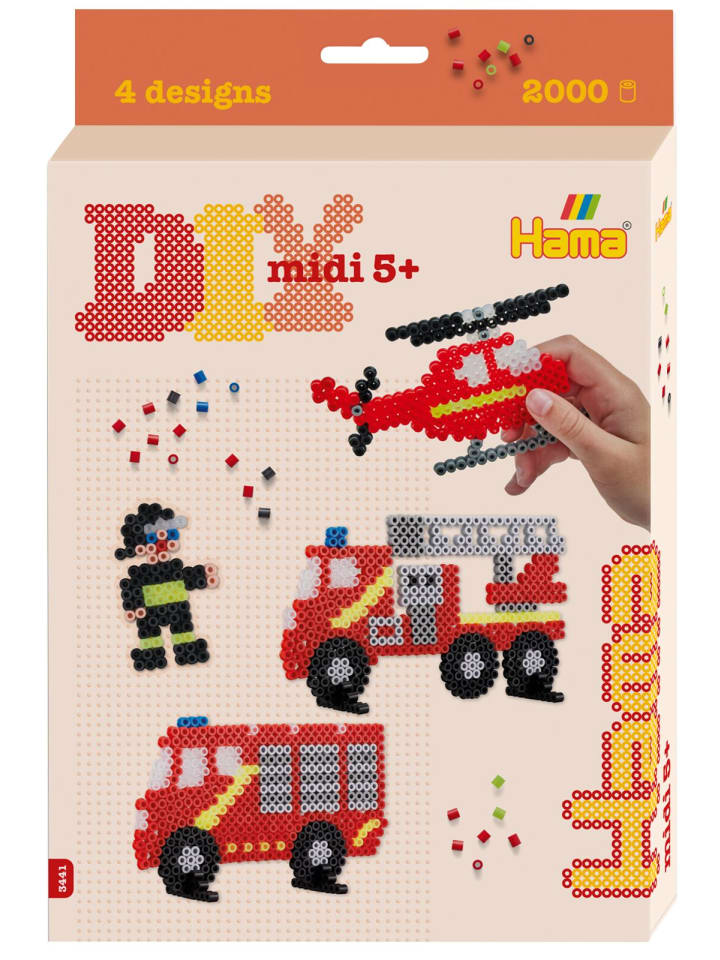 Geschenkpackung Feuerwehr Midi-Bügelperlen - ab 5 Jahren