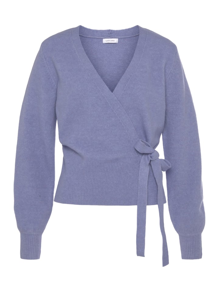 Wickelstrickjacke in lila