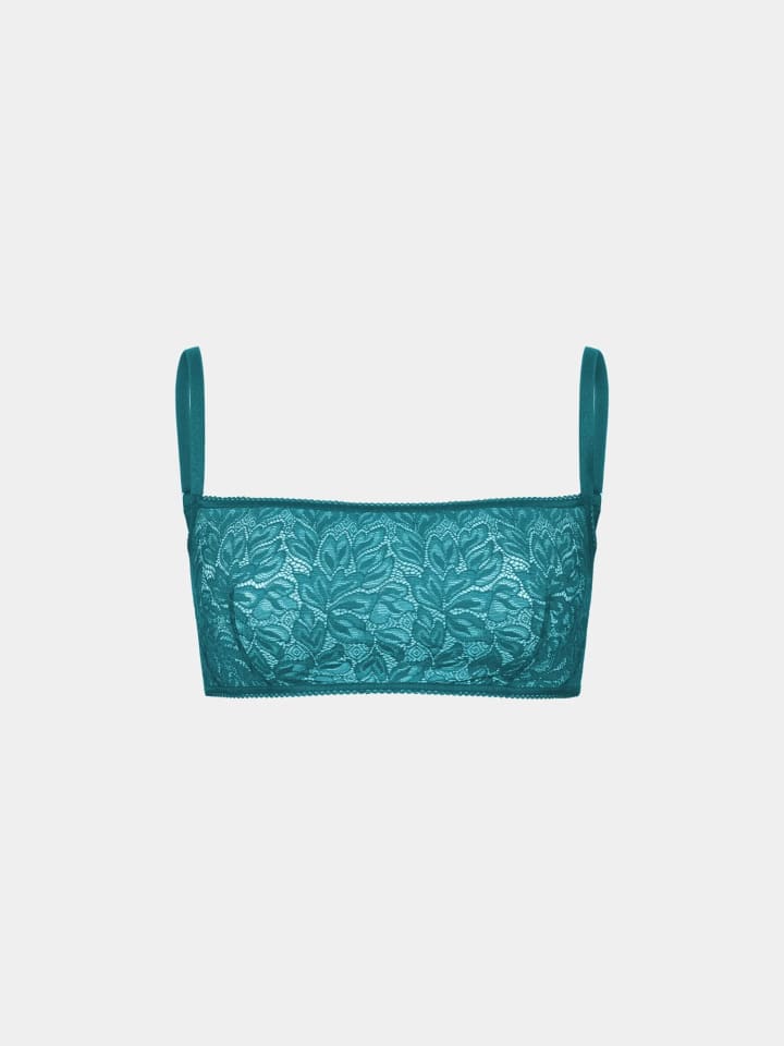 ICONIC LACE BANDEAU BRALETTE in tiefseeblau