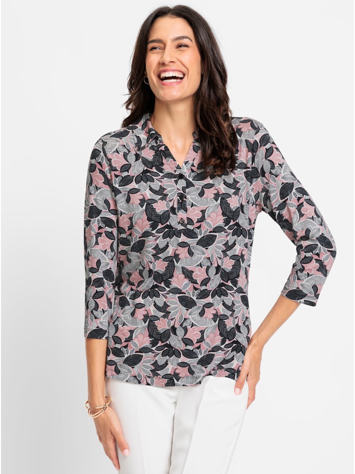 Poloshirt in hortensie-hellrosé-bedruckt