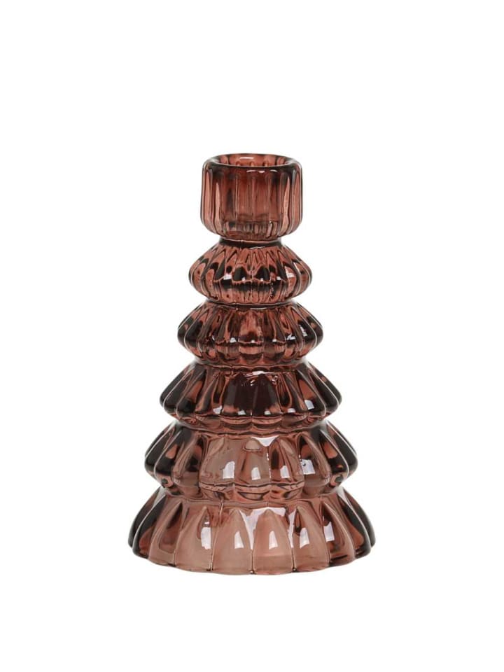 Kerzenhalter TANNENBAUM Glas Rot 13 cm