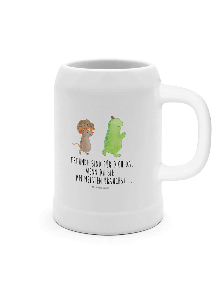 Krug Schildkröte Maus mit Spruch in Weiß