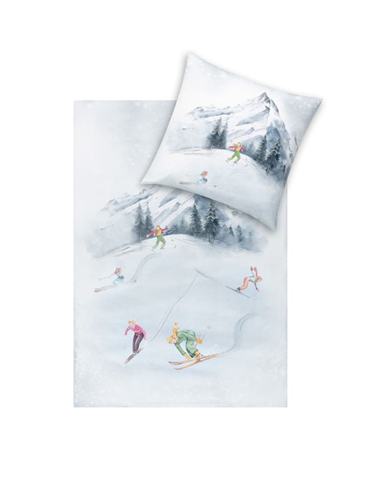Bettwäsche Kuschelflanell Montaina in schnee