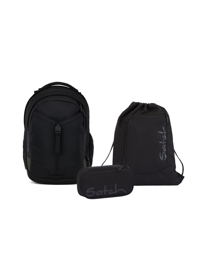 Schulrucksack-Set MATCH Blackjack 3-teilig in Schwarz