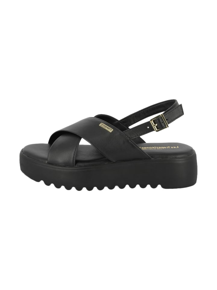 Ledersandalen „Les Tropreziennes“ von M. Belarbi Dorine Schwarz