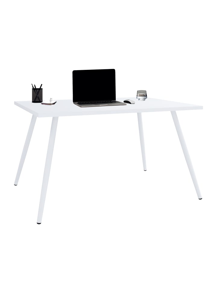 Schreibtisch Bürotisch Computertisch Salia 138x80 in Weiß