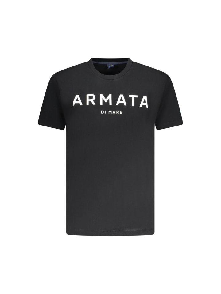 Schwarz Baumwolle Herren T-Shirt