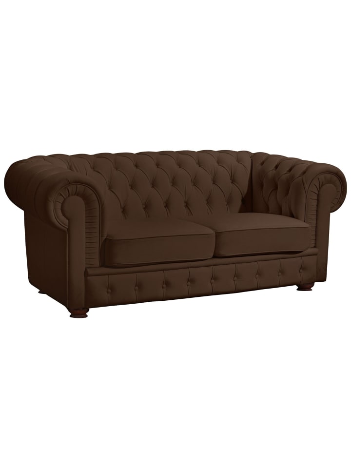 SOFA 2-Sitzer Kalea Bezug Kunstleder Buche nussbaum dunkel / braun