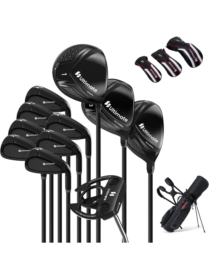 11 tlg. Golfschläger Set Herren in Schwarz
