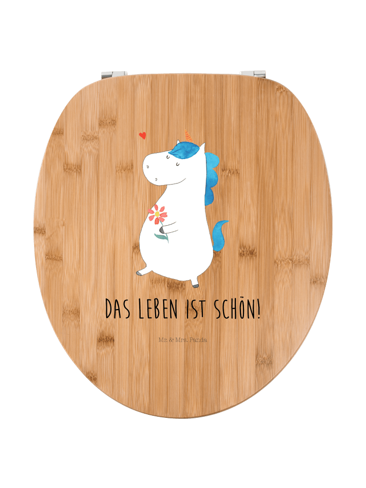 WC Deckel Einhorn Spaziergang mit Spruch in Braun