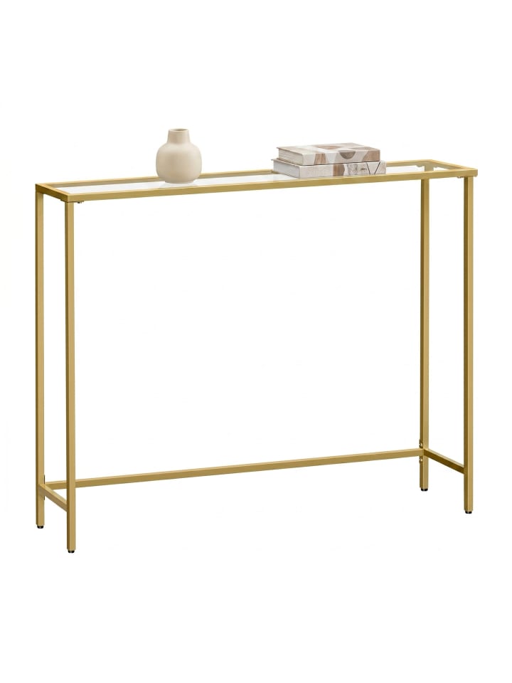 Konsolentisch Baris in Gold-Transparent - (B)100 x (H)80 x (T)20 cm