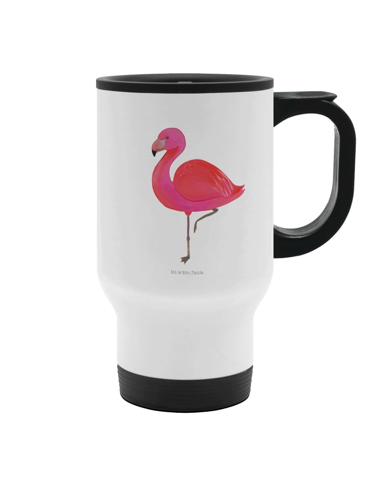 Thermosbecher Flamingo Classic ohne Spruch in Weiß