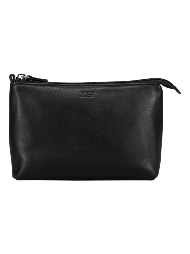 Odense Kosmetiktasche Leder 18 cm black