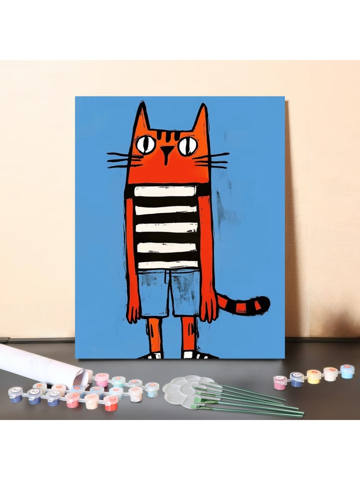 DIY Malen nach Zahlen Set-"Freche Katze" 