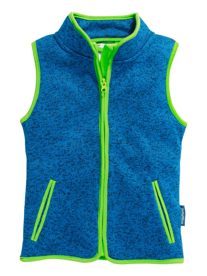 Strickfleece-Weste in Blau