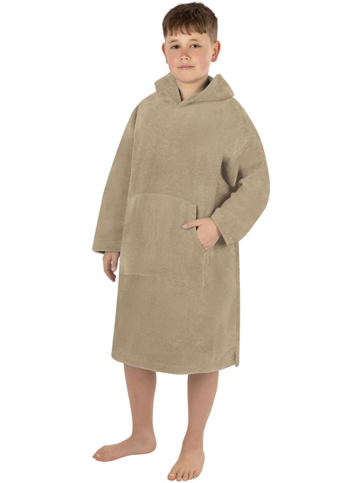 Kinder langarm Poncho (10-13 Jahre) Pichilemu in Beige