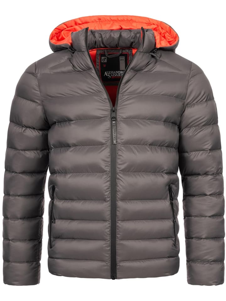 Jacke Alessandro Salvarini Herren Steppjacke AS283 in Dunkelgrau