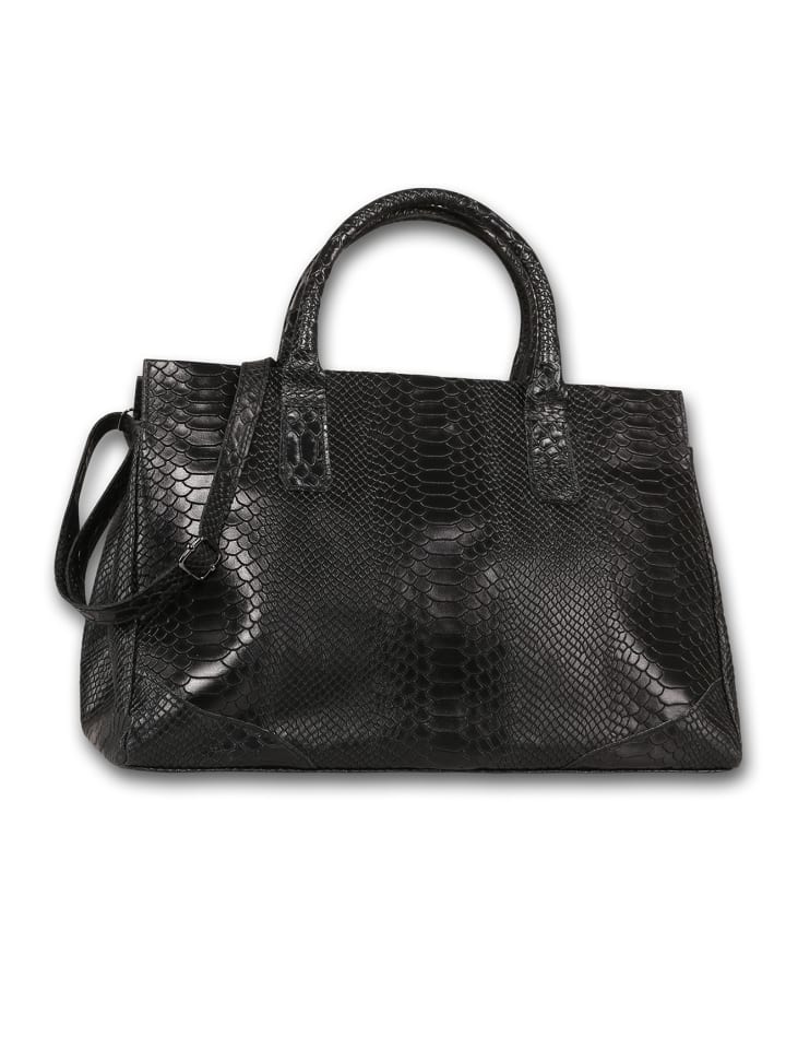 Leder Henkeltasche Toscanto Tasche schwarz ca. 40cm