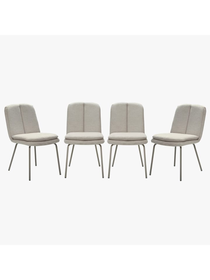 4er-Set Stühlen LYSA in Beige - (W) 64,5 x (H)85 x (L)48 cm