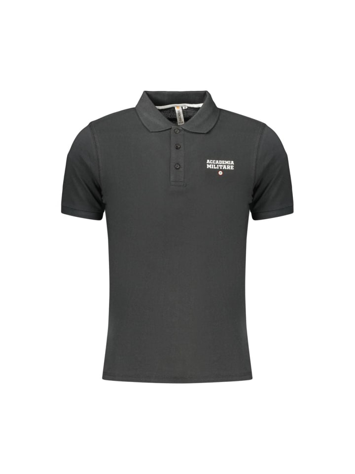 Schwarz Baumwolle Herren Polo Hemd