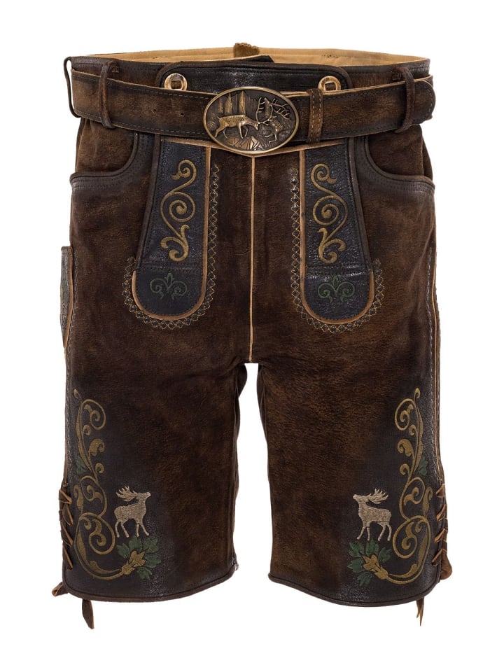 Lederhose XAVER-gespeckt in braun