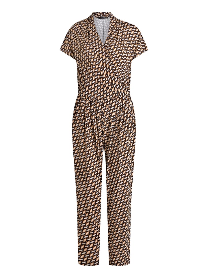 Jumpsuit mit Eingrifftaschen in Dark Blue/Brown