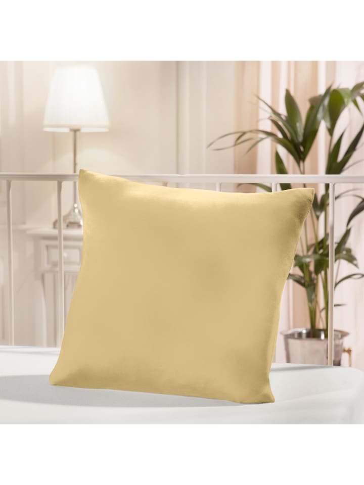 Single-Jersey Kuschelkissenbezug in hellgelb