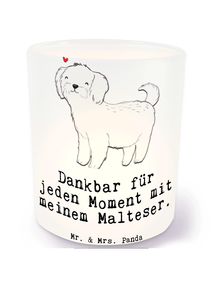 Windlicht Malteser Moment mit Spruch in Transparent