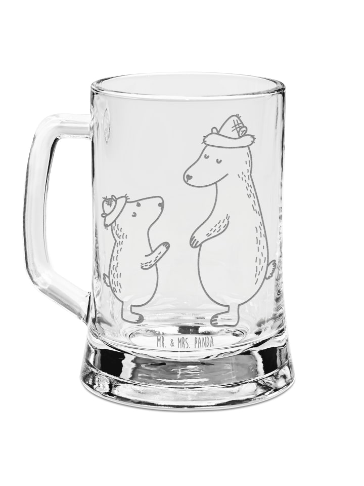 Bierkrug Bären mit Hut ohne Spruch in Transparent