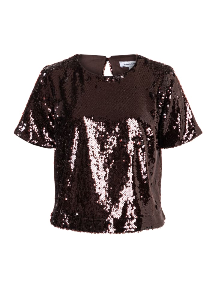 glitzernde Glam-Partybluse, Pailletten in sweet toffee