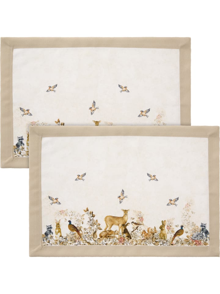 Tischset 2er-Pack in creme/braun