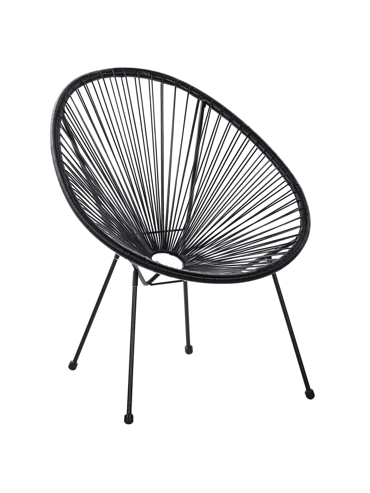 Cocktailsessel ACAPULCO II in Schwarz - (W) 70 x (H) 87 x (L) 90 cm