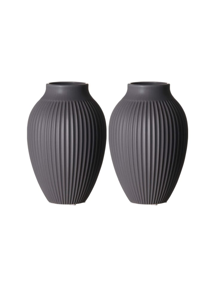 2er Set Vasen Alsta in 19 cm in Grau