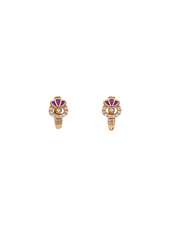 Women Earrings in Rose Gold Purple