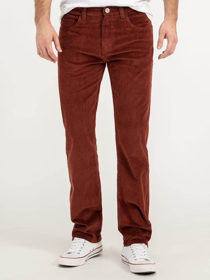 Cordhose in Weinrot