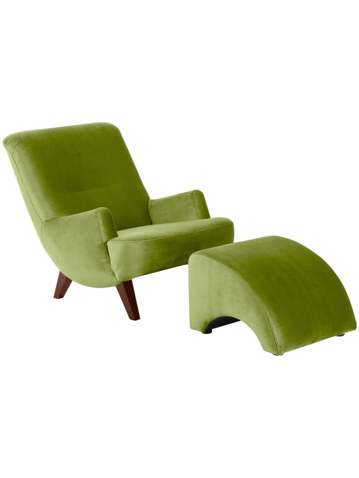 Sessel Kajsa 71x80x101 Bezug Samtvelours Buche nussbaum/oliv