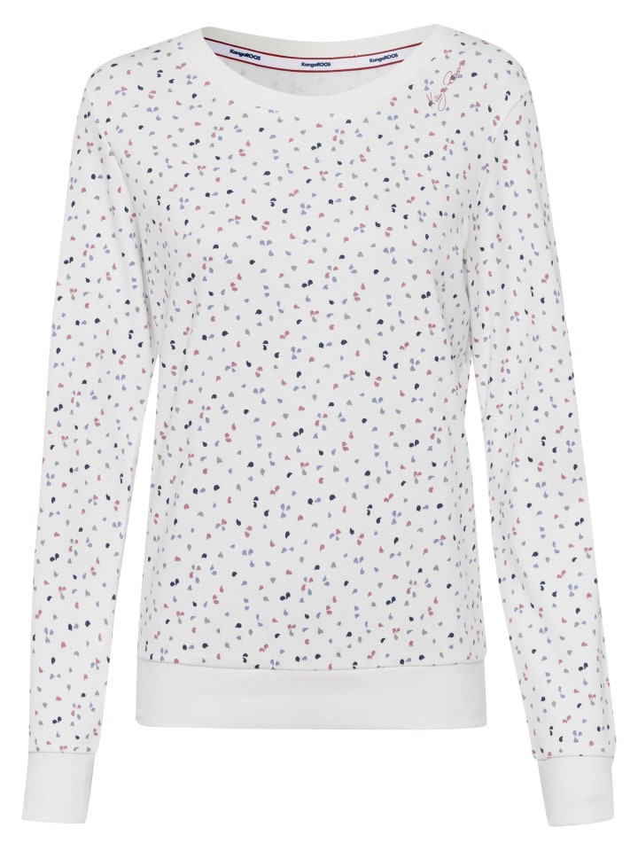 Sweatshirt in wollweiß-meliert