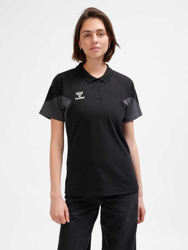 Polo Raglanärmel Hmltravel Damen in BLACK