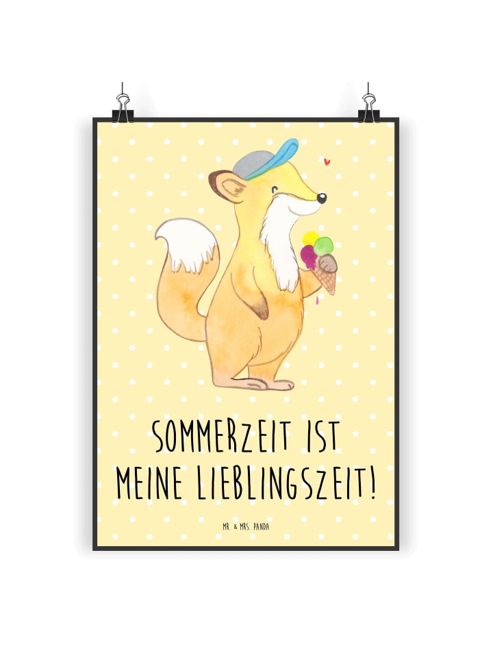 Print Sommer Freude mit Spruch in Gelb Pastell